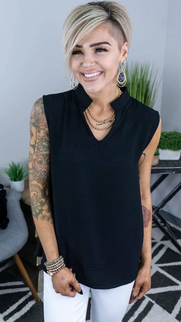 The ZigZag Stripe Black Romantic Remix Top