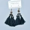 Southern Grace ACCESSORIES Black Sahara Tassel Earrings