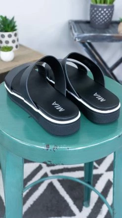 MIA Black Saige Platform Sandals