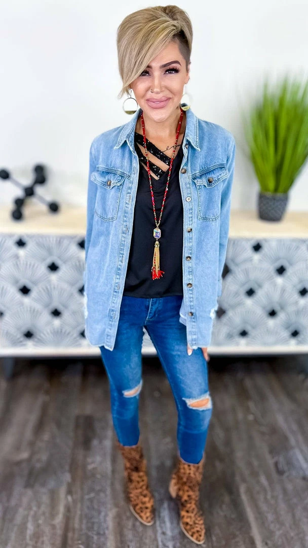 The ZigZag Stripe TOPS & TUNICS Black Sequin Sensation Top