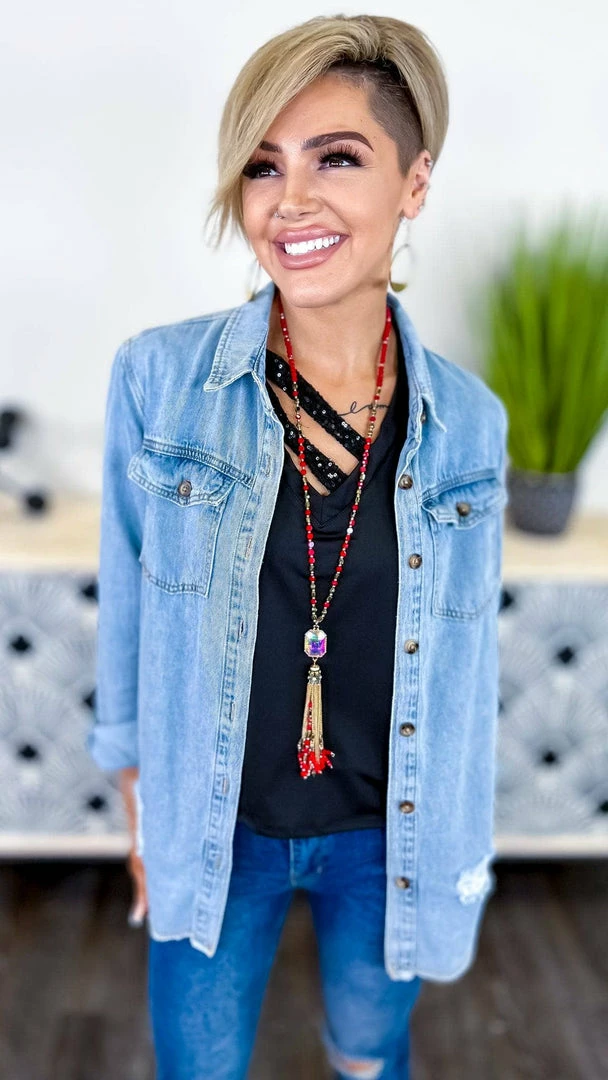 The ZigZag Stripe TOPS & TUNICS Black Sequin Sensation Top