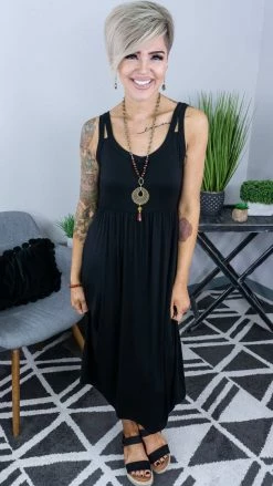 The ZigZag Stripe DRESSES Black She's Undeniable Dress