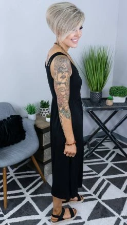 The ZigZag Stripe DRESSES Black She's Undeniable Dress