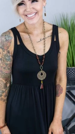 The ZigZag Stripe DRESSES Black She's Undeniable Dress