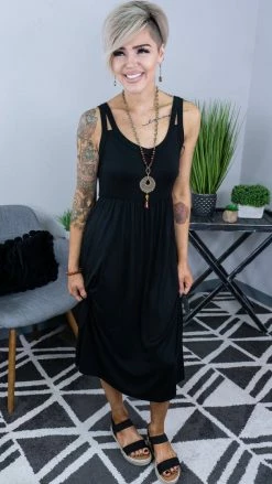 The ZigZag Stripe DRESSES Black She's Undeniable Dress