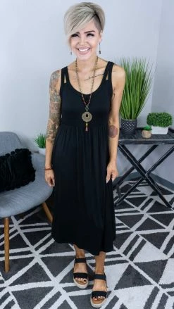 The ZigZag Stripe DRESSES Black She's Undeniable Dress