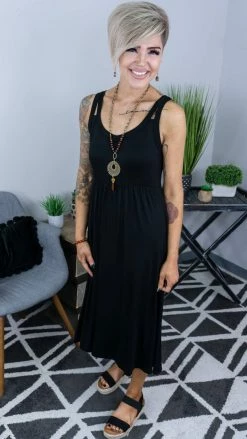 The ZigZag Stripe DRESSES Black She's Undeniable Dress