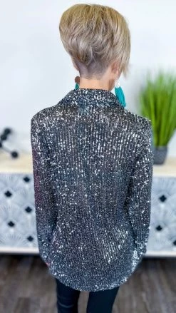 The ZigZag Stripe Black Silver Expect The Best Top TOPS & TUNICS