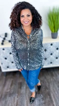 The ZigZag Stripe Black Silver Expect The Best Top TOPS & TUNICS