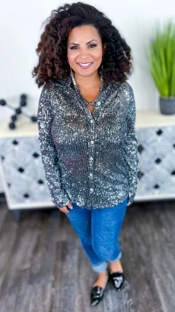 The ZigZag Stripe Black Silver Expect The Best Top TOPS & TUNICS