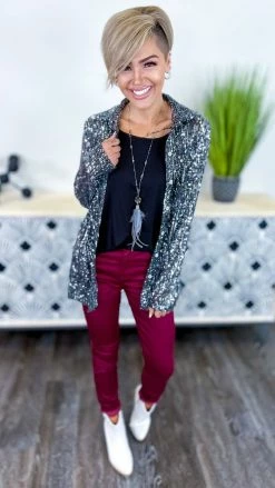 The ZigZag Stripe Black Silver Expect The Best Top TOPS & TUNICS