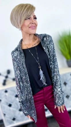 The ZigZag Stripe Black Silver Expect The Best Top TOPS & TUNICS