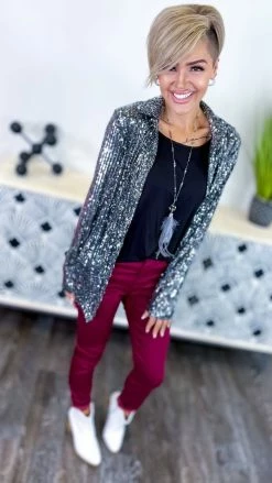 The ZigZag Stripe Black Silver Expect The Best Top TOPS & TUNICS