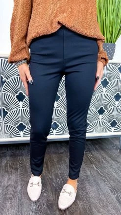The ZigZag Stripe BOTTOMS Black Skinny Ponte Pants
