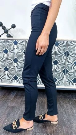 The ZigZag Stripe BOTTOMS Black Skinny Ponte Pants