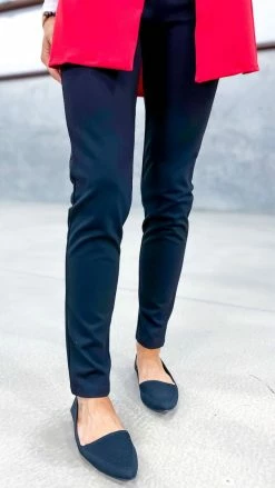 The ZigZag Stripe BOTTOMS Black Skinny Ponte Pants