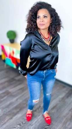 The ZigZag Stripe TOPS & TUNICS Black Smile For The Camera Top