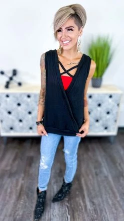 The ZigZag Stripe Black Something Extra Reversible Tank TOPS & TUNICS