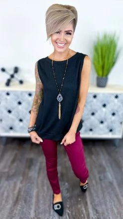 The ZigZag Stripe Black Something Extra Reversible Tank TOPS & TUNICS