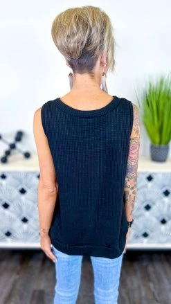 The ZigZag Stripe Black Something Extra Reversible Tank TOPS & TUNICS