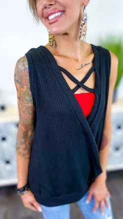 The ZigZag Stripe Black Something Extra Reversible Tank TOPS & TUNICS