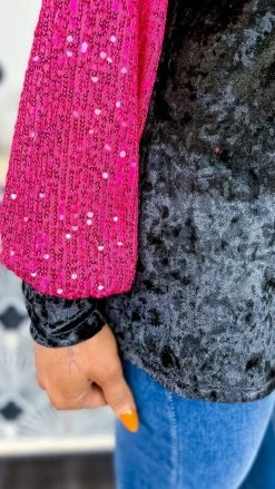 The ZigZag Stripe Black Sparklers & Spritzers Top TOPS & TUNICS