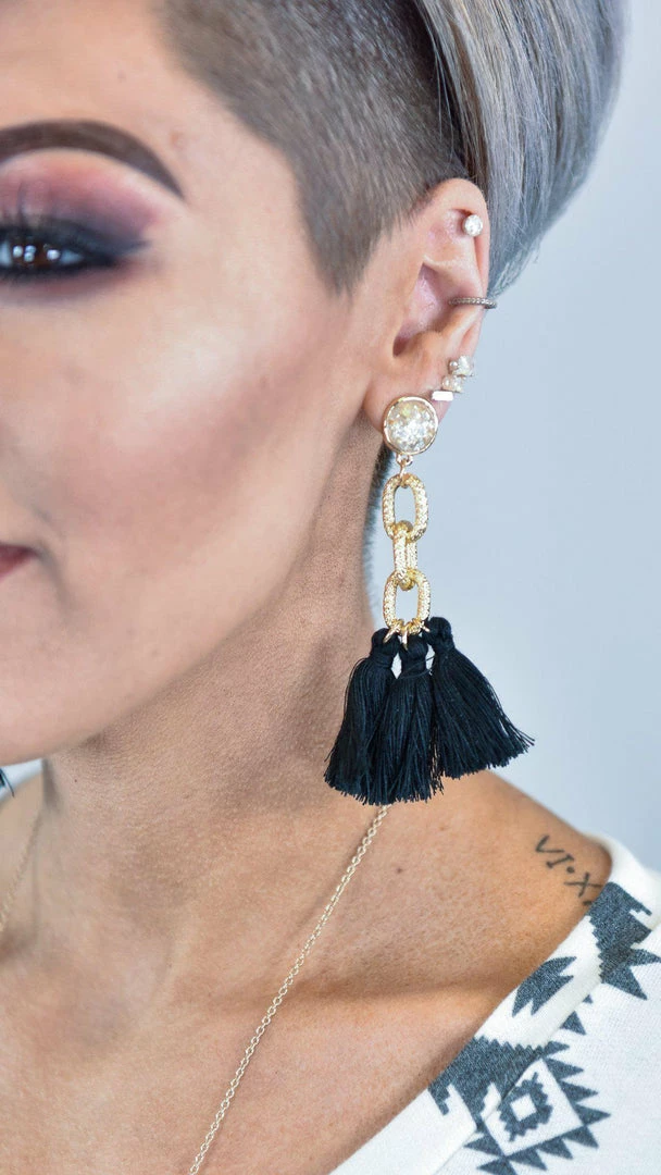 Southern Grace Black Speak To Me Earrings ACCESSORIES
