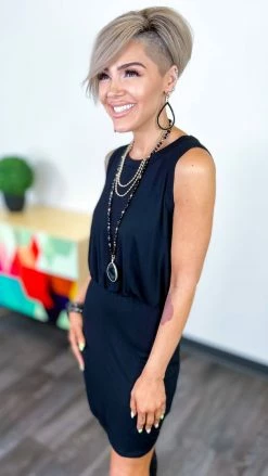 The ZigZag Stripe Black Start Again Dress DRESSES