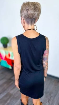 The ZigZag Stripe Black Start Again Dress DRESSES