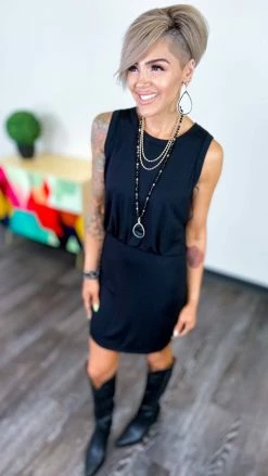 The ZigZag Stripe Black Start Again Dress DRESSES