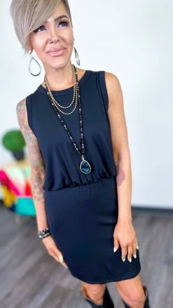 The ZigZag Stripe Black Start Again Dress DRESSES