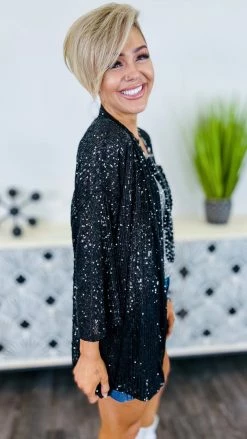 The ZigZag Stripe Black Statement Maker Cardigan