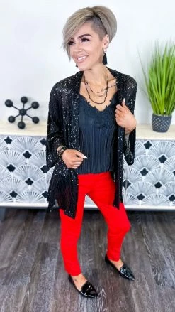 The ZigZag Stripe Black Statement Maker Cardigan