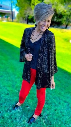 The ZigZag Stripe Black Statement Maker Cardigan