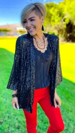 The ZigZag Stripe Black Statement Maker Cardigan