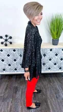 The ZigZag Stripe Black Statement Maker Cardigan