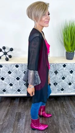 Origami Black Step Above Simple Cardigan