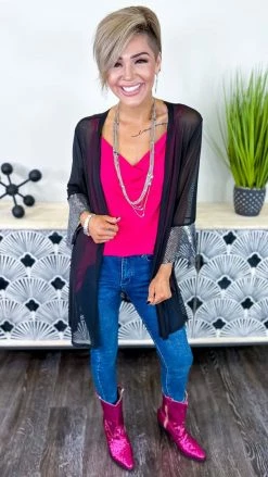 Origami Black Step Above Simple Cardigan