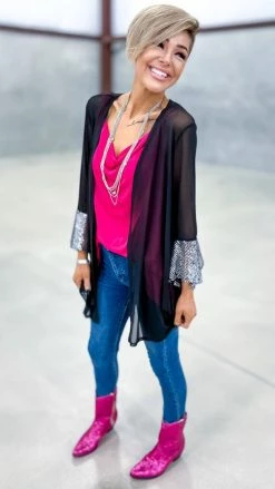 Origami Black Step Above Simple Cardigan