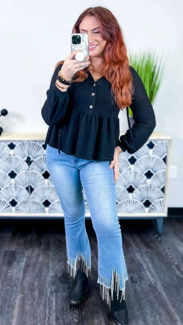 The ZigZag Stripe Black Sweet Nothing Top TOPS & TUNICS