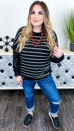 The ZigZag Stripe Black Sweet Shivers Top TOPS & TUNICS
