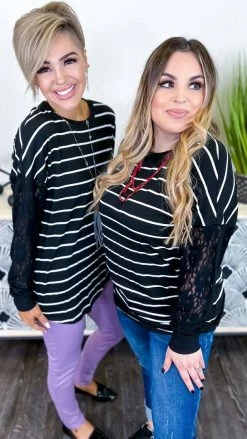 The ZigZag Stripe Black Sweet Shivers Top TOPS & TUNICS