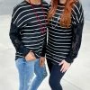 The ZigZag Stripe Black Sweet Shivers Top TOPS & TUNICS