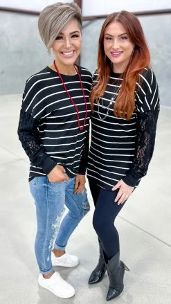 The ZigZag Stripe Black Sweet Shivers Top TOPS & TUNICS