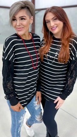 The ZigZag Stripe Black Sweet Shivers Top TOPS & TUNICS