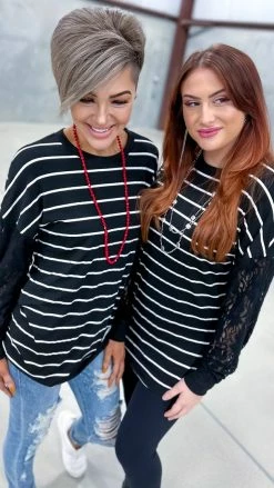 The ZigZag Stripe Black Sweet Shivers Top TOPS & TUNICS