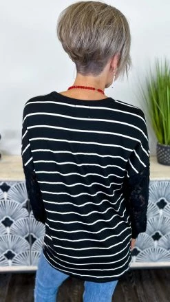 The ZigZag Stripe Black Sweet Shivers Top TOPS & TUNICS