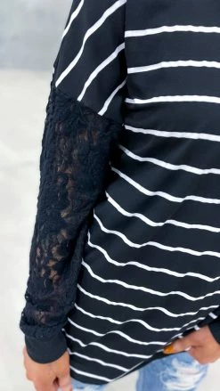 The ZigZag Stripe Black Sweet Shivers Top TOPS & TUNICS