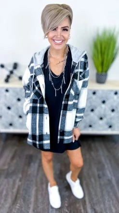 The ZigZag Stripe Black T-Shirt Dress