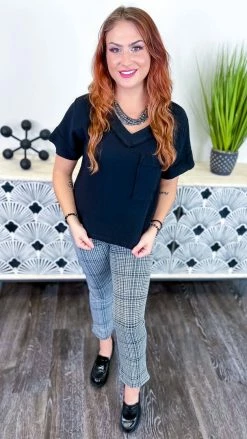 The ZigZag Stripe Black Take A Minute Top